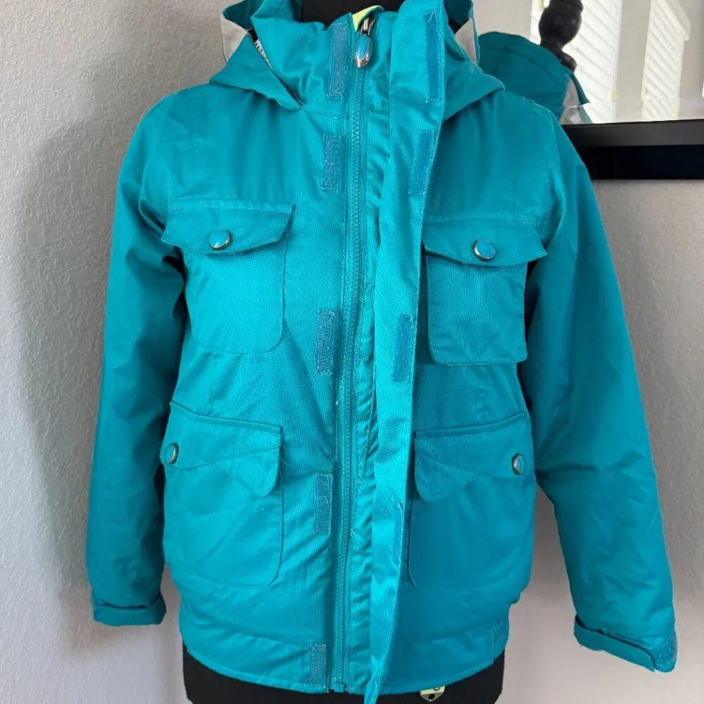 Girls BURTON Dryride MD Teal Ski Snowboard Hooded Jacket Small